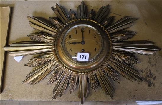 Sunburst wall clock